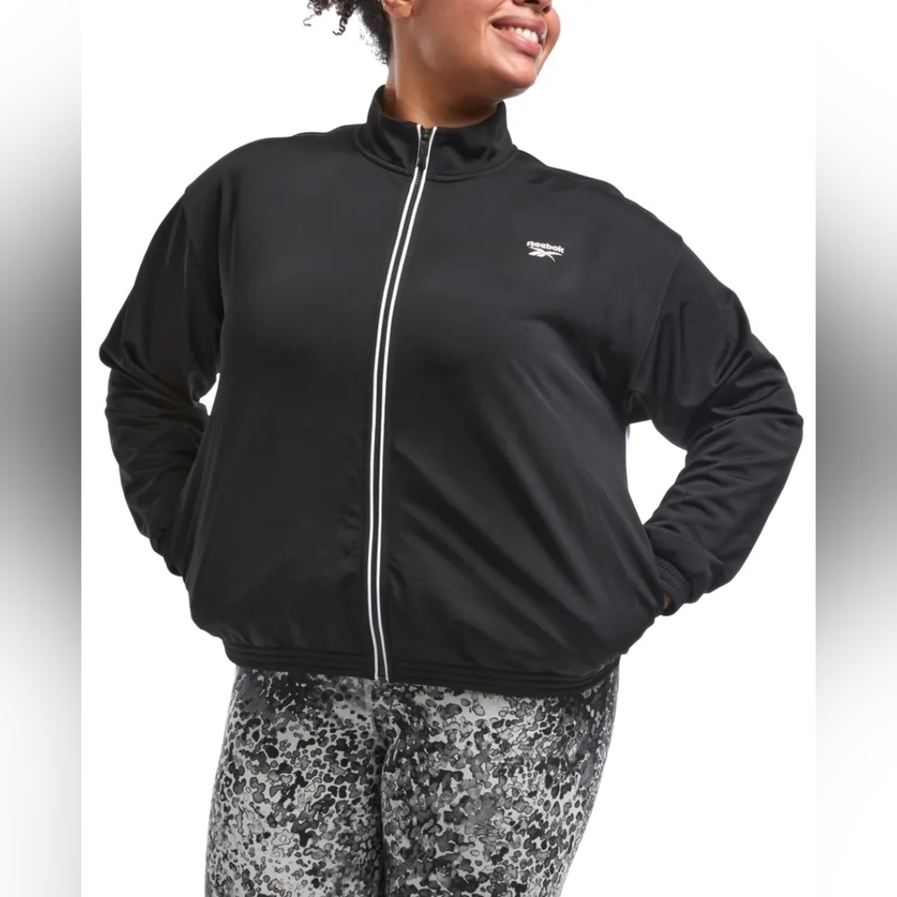 NWT Reebok Women's Plus Identity Back Vector Tricot Track Jacket Size 2x